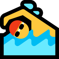 How emoji person swimming displayed on Microsoft