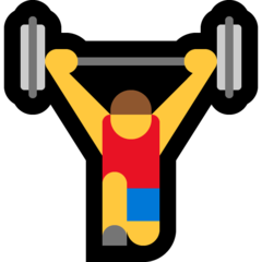 How emoji man lifting weights displayed on Microsoft