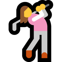 How emoji woman golfing displayed on Microsoft