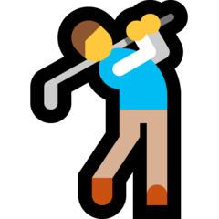 How emoji man golfing displayed on Microsoft