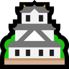 How emoji Japanese castle displayed on Microsoft