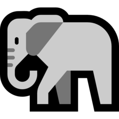 How emoji elephant displayed on Microsoft