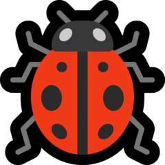 How emoji lady beetle displayed on Microsoft