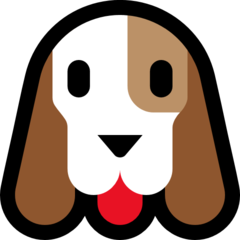 How emoji dog face displayed on Microsoft