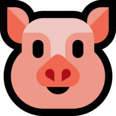 How emoji pig face displayed on Microsoft