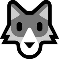 How emoji wolf displayed on Microsoft