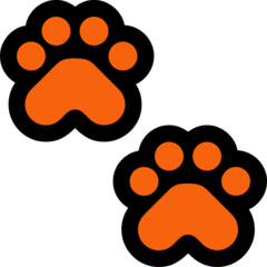 How emoji paw prints displayed on Microsoft