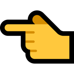 How emoji backhand index pointing left displayed on Microsoft