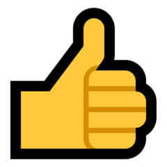 How emoji thumbs up displayed on Microsoft