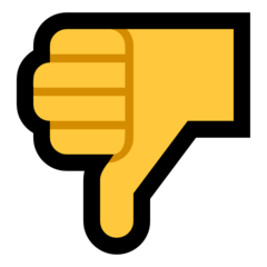 How emoji thumbs down displayed on Microsoft