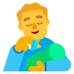 How emoji man feeding baby displayed on Microsoft