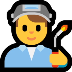 How emoji man factory worker displayed on Microsoft