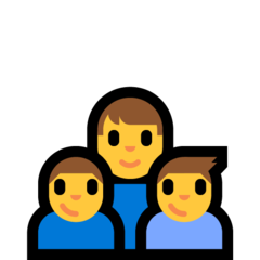 How emoji family: man, boy, boy displayed on Microsoft