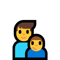 How emoji family: man, boy displayed on Microsoft