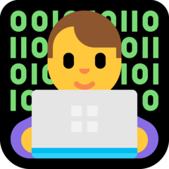 How emoji man technologist displayed on Microsoft