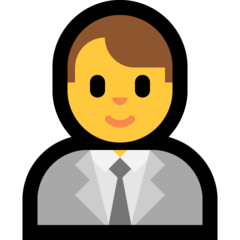 How emoji man office worker displayed on Microsoft