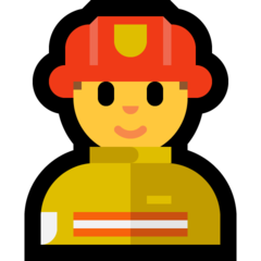 How emoji man firefighter displayed on Microsoft