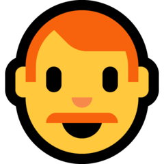 How emoji man: red hair displayed on Microsoft