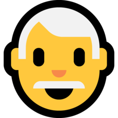 How emoji man: white hair displayed on Microsoft