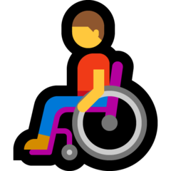 How emoji man in manual wheelchair displayed on Microsoft