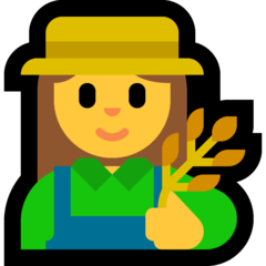 How emoji woman farmer displayed on Microsoft