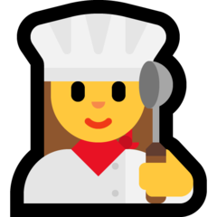 How emoji woman cook displayed on Microsoft