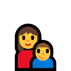 How emoji family: woman, boy displayed on Microsoft