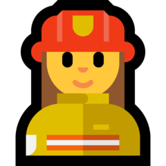 How emoji woman firefighter displayed on Microsoft