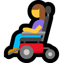 How emoji woman in motorized wheelchair displayed on Microsoft