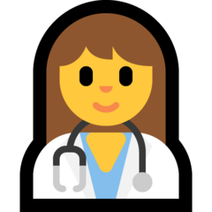 How emoji woman health worker displayed on Microsoft