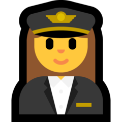 How emoji woman pilot displayed on Microsoft