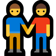 How emoji men holding hands displayed on Microsoft