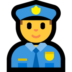 How emoji man police officer displayed on Microsoft