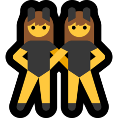 How emoji people with bunny ears displayed on Microsoft