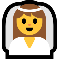 How emoji person with veil displayed on Microsoft