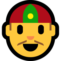 How emoji person with skullcap displayed on Microsoft