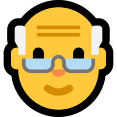 How emoji old man displayed on Microsoft