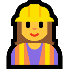 How emoji woman construction worker displayed on Microsoft