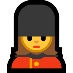 How emoji woman guard displayed on Microsoft