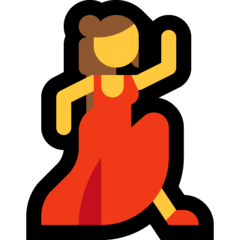 How emoji woman dancing displayed on Microsoft