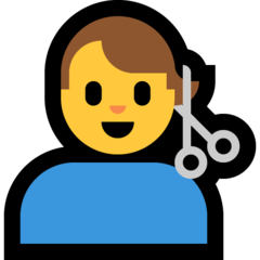 How emoji man getting haircut displayed on Microsoft