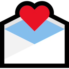 How emoji love letter displayed on Microsoft