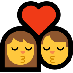 How emoji kiss displayed on Microsoft