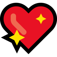 How emoji sparkling heart displayed on Microsoft