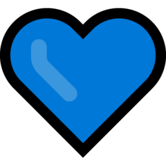 How emoji blue heart displayed on Microsoft