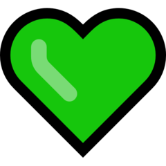 How emoji green heart displayed on Microsoft