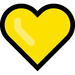 How emoji yellow heart displayed on Microsoft