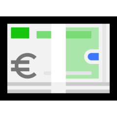 How emoji euro banknote displayed on Microsoft