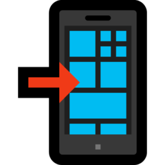 How emoji mobile phone with arrow displayed on Microsoft