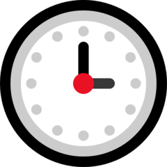 How emoji three o’clock displayed on Microsoft